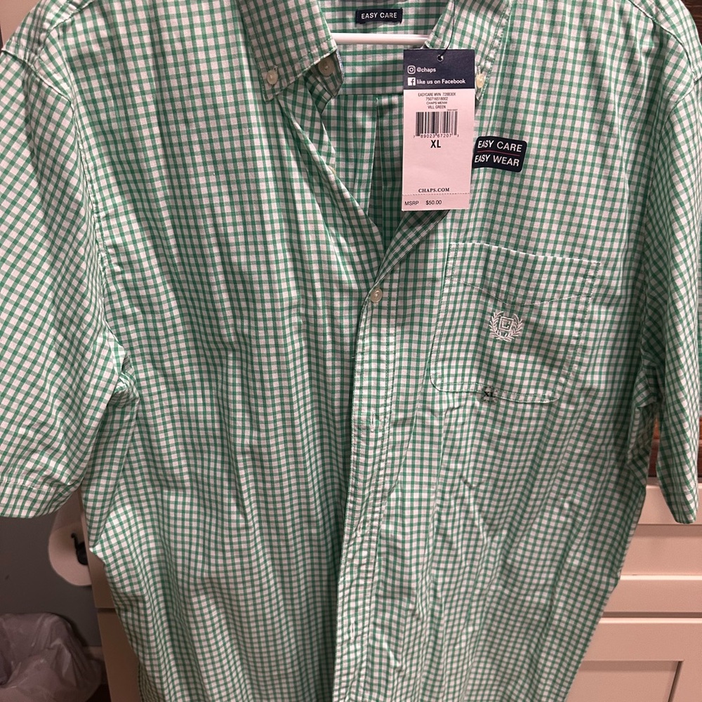 Chaps Green Plaid Casual Shirt